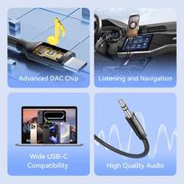usb to c - Vention USB-C į 3.5 mm garso adapteris 1.5m Juodas (Black) - 5 nuotrauka