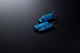usb flash drive 3.2 - Kingston IronKey Keypad 200 128GB Mėlyna (Blue) - 2 nuotrauka