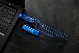 usb flash drive 3.2 - Kingston IronKey Keypad 200 128GB Mėlyna (Blue) - 4 nuotrauka