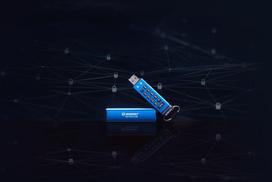 usb flash drive 3.2 - Kingston IronKey Keypad 200 128GB Mėlyna (Blue) - 5 nuotrauka