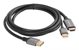 kabelis hdmi hdmi 1.8 - Lanberg CA-HDDP-20CU-0018-BK HDMI (M) į DisplayPort (M) kabelis 4K, 1.8 m, Juodas (Black) - 2 nuotrauka