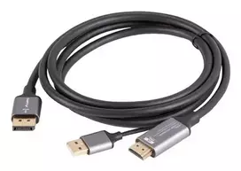kabelis hdmi hdmi 1.8 - Lanberg CA-HDDP-20CU-0018-BK HDMI (M) į DisplayPort (M) kabelis 4K, 1.8 m, Juodas (Black) - 4 nuotrauka