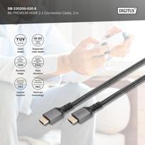 ultra high speed hdmi - Digitus DB-330200-020-S 8K HDMI Ultra High Speed jungiamasis kabelis 2 m Juodas (Black) - 3 nuotrauka