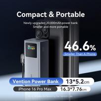 isorine baterija 20000mah 100w - Vention FKCH0, 20000mAh, 100W - 8 nuotrauka