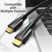 hdmi cable 8k 120hz - Vention HDMI 2.1 kabelis AANBF 1m 8K Juodas (Black) - 4 nuotrauka