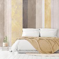 Fototapetas Artgeist Striped Pattern - Abstract Background In Various Stripes With Gold Pattern, 175 cm x 250 cm