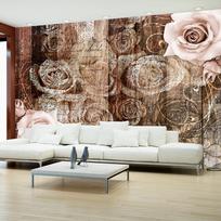 Fototapetas Artgeist Old Wood & Roses 2XLFT109, 210 cm x 300 cm