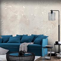 Fototapetas Artgeist Flowing Shapes - Abstract Beige And White Background In Patterned Compositions, 105 cm x 150 cm