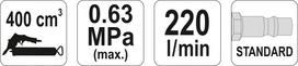 tepimo svirkstas - Pneumatinis tepimo pistoletas Yato YT-07057 - 2 nuotrauka