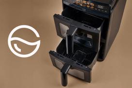 karsto oro gruzdintuve double - PROMIS Double Vertical Fat-Free Fryer 10L Juoda (Black) - 3 nuotrauka