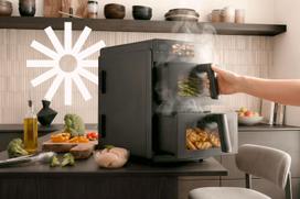 karsto oro gruzdintuve double - PROMIS Double Vertical Fat-Free Fryer 10L Juoda (Black) - 5 nuotrauka