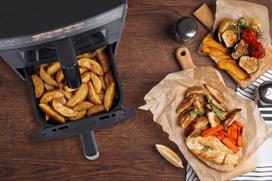 karsto oro gruzdintuve double - PROMIS Double Vertical Fat-Free Fryer 10L Juoda (Black) - 9 nuotrauka