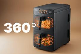 karsto oro gruzdintuve double - PROMIS Double Vertical Fat-Free Fryer 10L Juoda (Black) - 10 nuotrauka