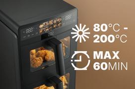 karsto oro gruzdintuve double - PROMIS Double Vertical Fat-Free Fryer 10L Juoda (Black) - 11 nuotrauka