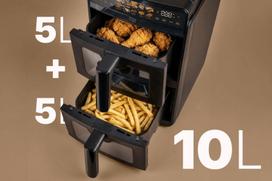 karsto oro gruzdintuve double - PROMIS Double Vertical Fat-Free Fryer 10L Juoda (Black) - 13 nuotrauka
