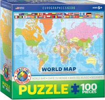 Eurographics Smart Kids World Map 6100-1271, 100 det.