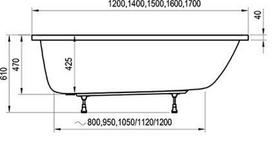 vonia 160x70 ravak - Vonia Ravak Classic II, 1600 mm x 700 mm x 610 mm, stačiakampis - 3 nuotrauka