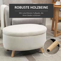 suoliukas daiktadeze - HOMCOM Suoliukas su daiktadėže, smėlinis (Beige) - 5 nuotrauka