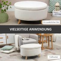suoliukas daiktadeze - HOMCOM Suoliukas su daiktadėže, smėlinis (Beige) - 6 nuotrauka