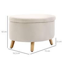 suoliukas daiktadeze - HOMCOM Suoliukas su daiktadėže, smėlinis (Beige) - 8 nuotrauka