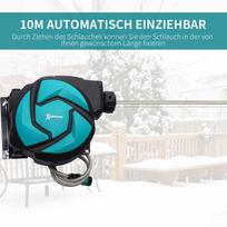 automatine laistymo zarna - DURHAND Automatinė žarnos ritė 10 m Žalia (Green) + Juoda (Black) - 6 nuotrauka