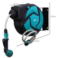 automatine laistymo zarna - DURHAND Automatinė žarnos ritė 10 m Žalia (Green) + Juoda (Black) - 8 nuotrauka