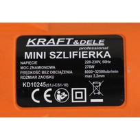 tiesinis slifuoklis - Kraft&Dele 270W + priedai - 235 elementai - KD10245 - 5 nuotrauka