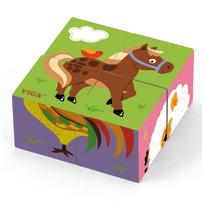 blokuotas uk - Viga Farm 50835 medinė dėlionė, 4 kaladėlės - 5 nuotrauka