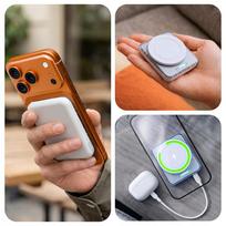magsafe baterija - 3mk PowerMag Handy, 5000mAh, 22.5W, MagSafe, baltas (white) - 3 nuotrauka