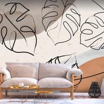 Fototapetas Artgeist Minimalistic Monstera Leaves LFT2409SAM, 140 cm x 196 cm