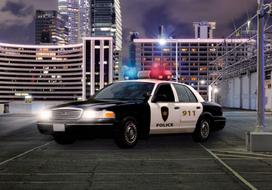 Fototapetas Artgeist Police Car 3XLNEW011086SAM, 256 cm x 343 cm