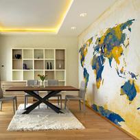 Fototapetas Artgeist Map Of The World - Sun And Sky XLFTNT1515, 193 cm x 193 cm