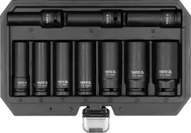 Yato YT-10557, smūginių ilgų galvučių rinkinys 1/2", 10-27 mm, 10 vnt.