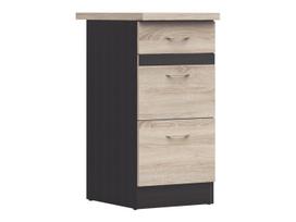 Apatinė virtuvinė spintelė Junona Line, sonoma ąžuolo (Sonoma Oak)/wenge (Wenge), 47 cm x 40 cm x 85.7 cm