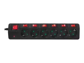 ilgintuvas 1.5 - LogiLink LPS233 Buitinis ilgintuvas 1.5 m 6 lizdų Juodas (Black) - 2 nuotrauka