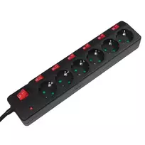 ilgintuvas 1.5 - LogiLink LPS233 Buitinis ilgintuvas 1.5 m 6 lizdų Juodas (Black) - 4 nuotrauka