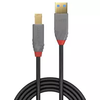 usb a to usb b 3 0 cable - Lindy Anthra Line USB A To USB B Cable 0.5m Black - 2 nuotrauka