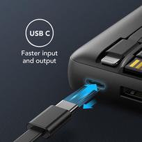 power bank type c 20000mah - Veger C20 (W2047 / W2059), 20000mAh, juodas (black) - 18 nuotrauka