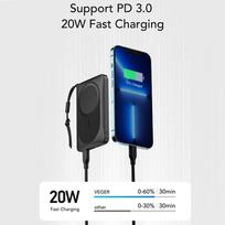 10000mah power bank - Veger MagOn VP1151/W1151, 10000mAh, 20W, belaidis įkrovimas, baltas (white) - 18 nuotrauka