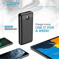 isorine baterija 30000 - Veger L30 (W3008PD), 30000mAh, 20W, juodas - 8 nuotrauka