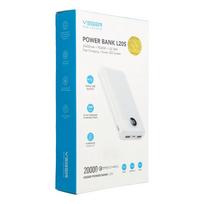 powerbank 20000mah - Veger L20S 20000mAh, 20W, balta - 3 nuotrauka