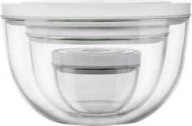 stiklinis indas su dangteliu - ZWILLING FRESH & SAVE 3 Stiklinių Vakuuminių Dubenėlių su Dangteliais Rinkinys - 3 nuotrauka