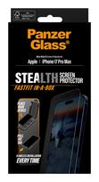 iphone 17 ekrano apsauga - PanzerGlass Stealth Screen Protector w. Black Frame iPhone 17 Pro Max Ultra-Wide Fit w. Fastfit in-a-box - 4 nuotrauka