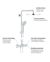 duso termostatas - Dušo sistema su termostatiniu maišytuvu Grohe Euphoria 310, nerūdijančio plieno (Brushed Steel) - 3 nuotrauka