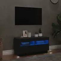 TV staliukas vidaXL Televizoriaus spintelė su LED apšvietimu, Juodas (Black), 80x35x40 cm