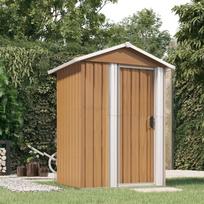 Sodo sandėliukas vidaXL, rudas (Brown), 126x97,5x177 cm, cinkuotas plienas