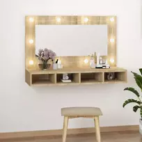 Veidrodinė spintelė vidaXL su LED apšvietimu, ąžuolo (Oak)