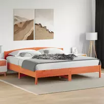 vidaXL Lovos rėmas su galvūgaliu, Vaško rudas (Wax Brown), 180x200 cm, pušies masyvas