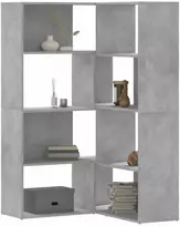 vidaXL Kampinė spinta, 4 aukštų, Pilkos betono (Concrete Grey)