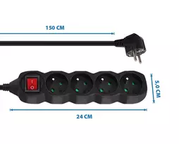 buitinis elektros ilgintuvas - Esperanza ELK212K Maitinimo juosta 4GN/1,5M Juoda (Black) - 3 nuotrauka